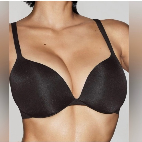 NWT SKIMS Ultimate Collection Push Up Plunge Bra 34C Onyx Black - Picture 2 of 6